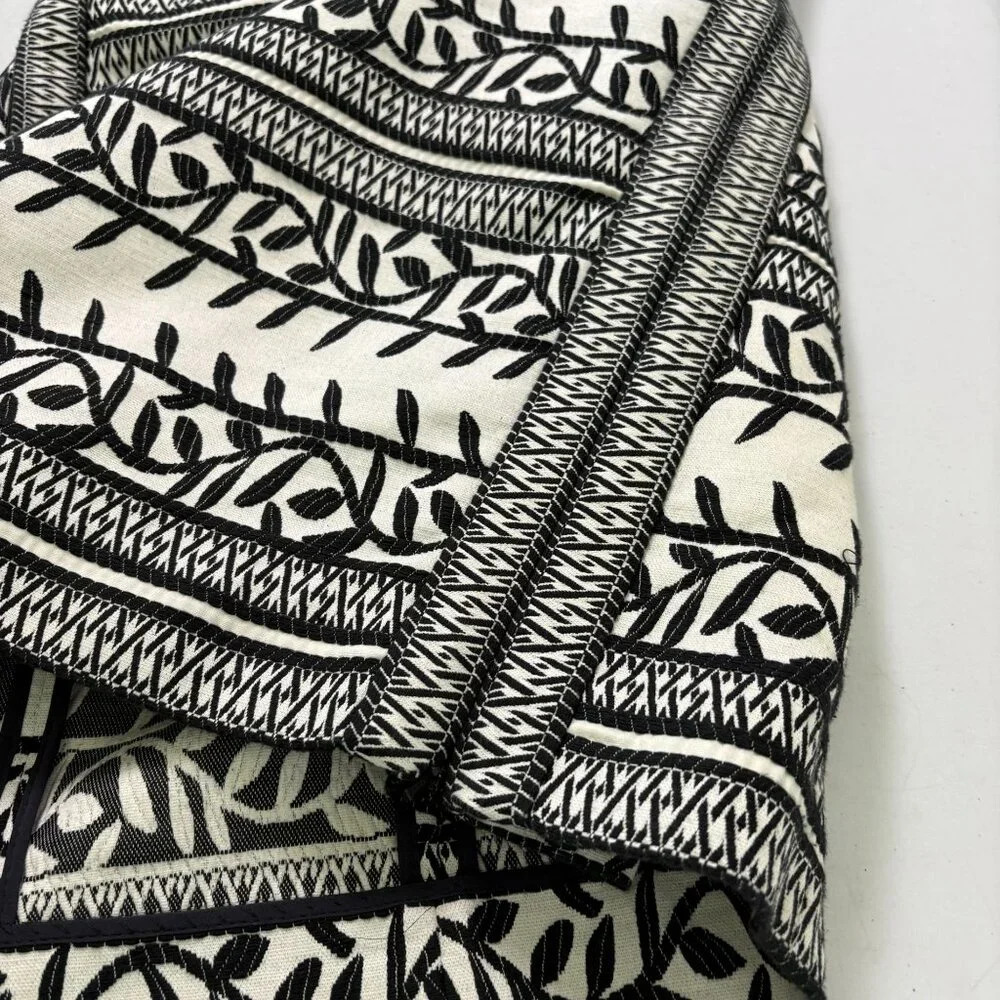Tory Burch Laurie Embroidered Convertible Sheath‎ Dress Size 6 Black White Vines